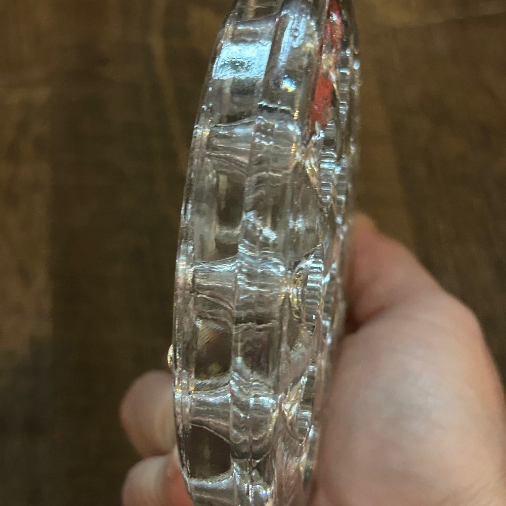 Vintage Clear Glass Flower Frog 19 Hole Round Floral Stem Holder 4.5 Inch - Picture 2 of 6